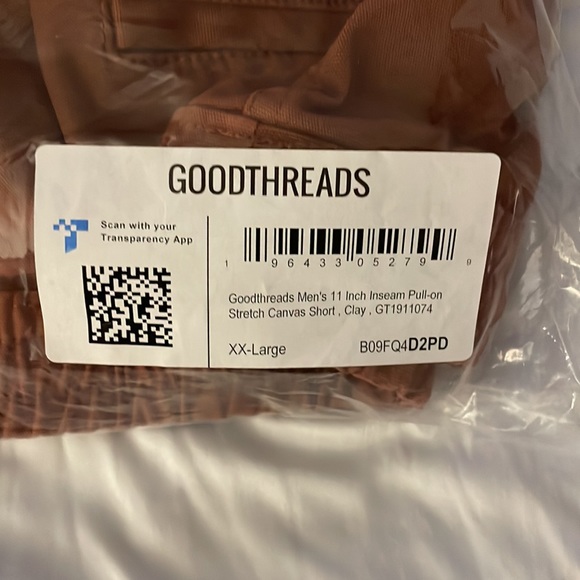 GoodThreads Slim Fit Pull On Canvas Shorts XXL Clay Color - Picture 10 of 11